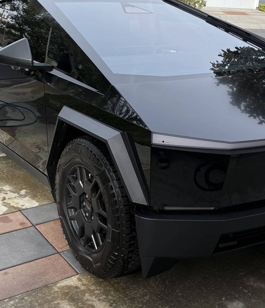 Blacked-out Cybertruck — gloss finish